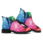 Colorful Easter Eggs Print Flat Ankle Boots