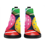 Colorful Easter Eggs Print Flat Ankle Boots