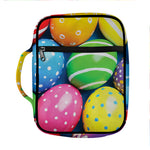 Colorful Easter Eggs Print Front Pocket Bible Bag