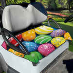 Colorful Easter Eggs Print Golf Cart Seat Cover