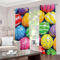 Colorful Easter Eggs Print Grommet Curtains
