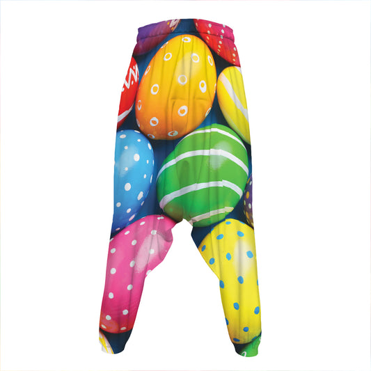 Colorful Easter Eggs Print Hammer Pants
