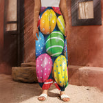 Colorful Easter Eggs Print Harem Pants