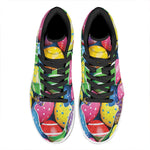 Colorful Easter Eggs Print High Top Leather Sneakers