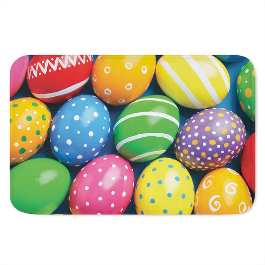 Colorful Easter Eggs Print Indoor Door Mat