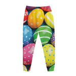 Colorful Easter Eggs Print Jogger Pants