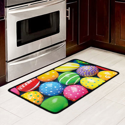 Colorful Easter Eggs Print Kitchen Mat