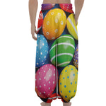 Colorful Easter Eggs Print Lantern Pants