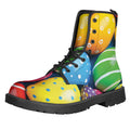 Colorful Easter Eggs Print Lace-Up Boots
