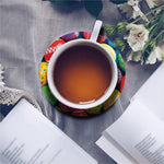 Colorful Easter Eggs Print Leather Coaster Set