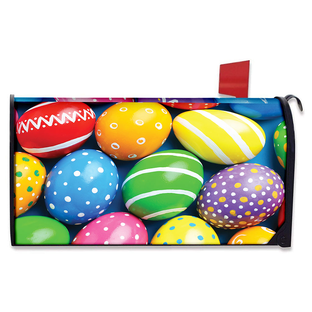 Colorful Easter Eggs Print Mailbox Cover