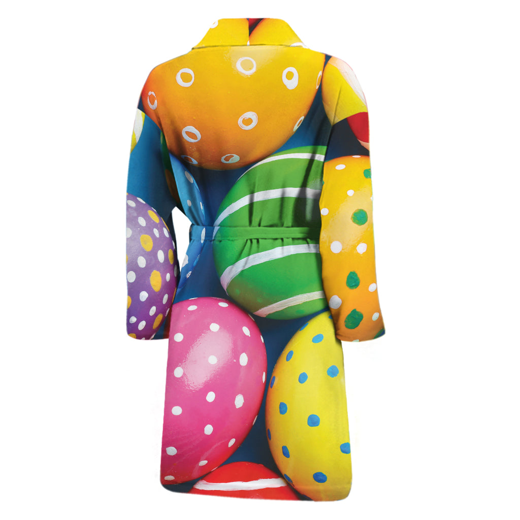 Colorful Easter Eggs Print Men's Bathrobe
