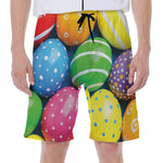 Colorful Easter Eggs Print Men's Beach Shorts