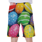Colorful Easter Eggs Print Men's Beach Shorts