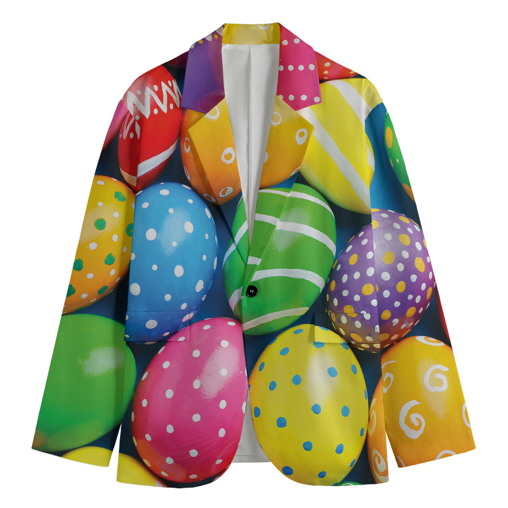 Colorful Easter Eggs Print Men's Blazer