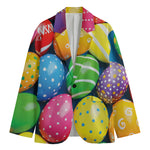 Colorful Easter Eggs Print Men's Blazer