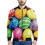 Colorful Easter Eggs Print Men's Bomber Jacket