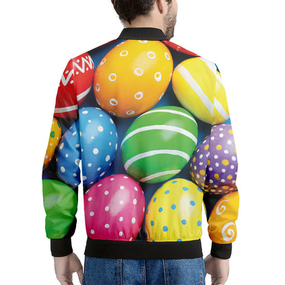 Colorful Easter Eggs Print Men's Bomber Jacket