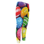 Colorful Easter Eggs Print Men's Compression Pants