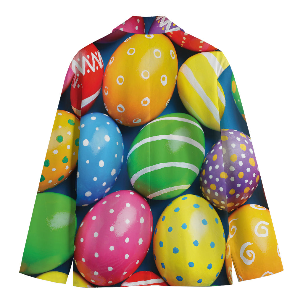 Colorful Easter Eggs Print Men's Cotton Blazer