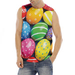 Colorful Easter Eggs Print Men's Fitness Tank Top