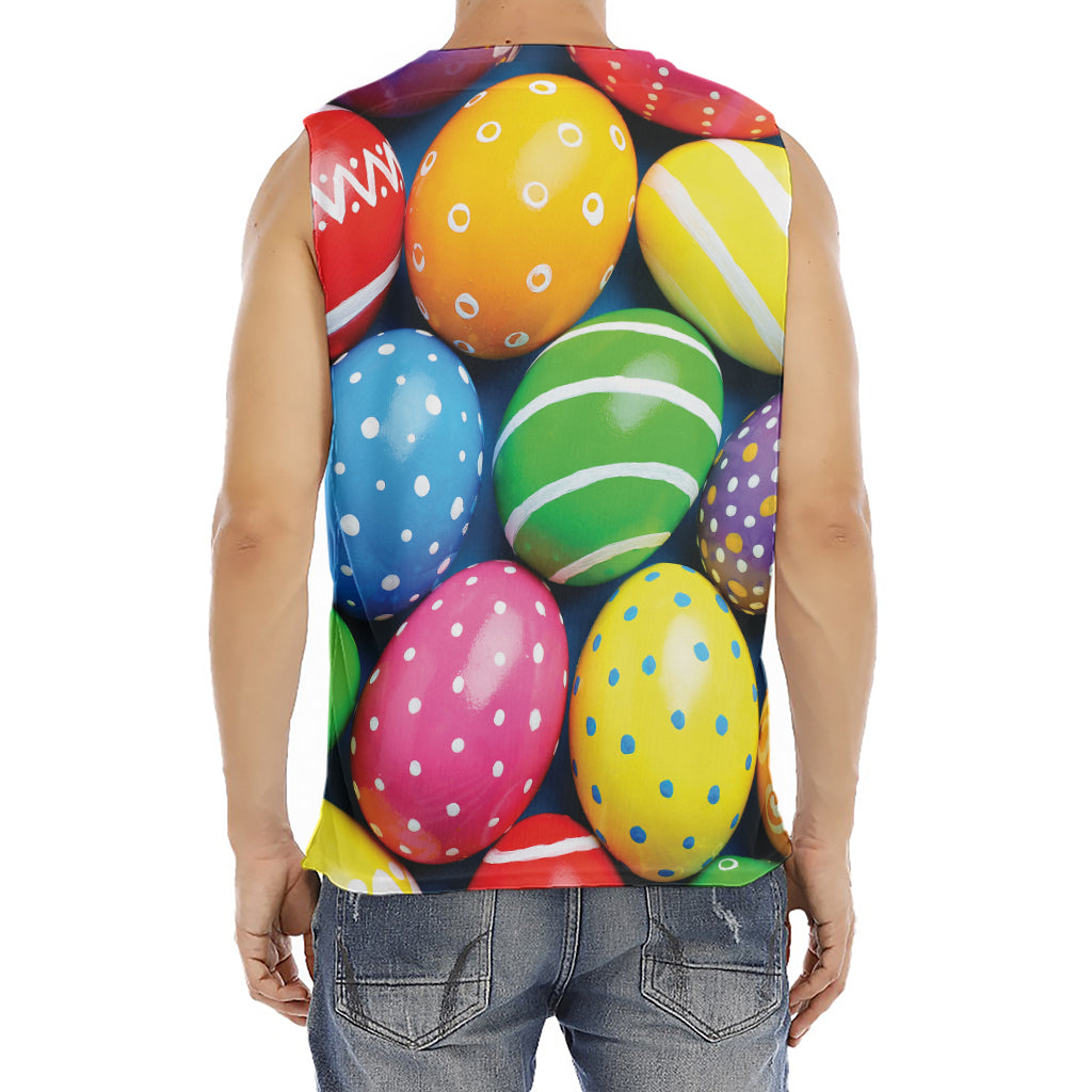 Colorful Easter Eggs Print Men's Fitness Tank Top