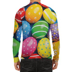 Colorful Easter Eggs Print Men's Long Sleeve Rash Guard