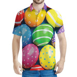 Colorful Easter Eggs Print Men's Polo Shirt
