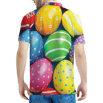 Colorful Easter Eggs Print Men's Polo Shirt