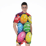 Colorful Easter Eggs Print Men's Rompers