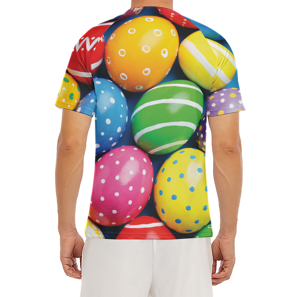 Colorful Easter Eggs Print Men's Short Sleeve Rash Guard