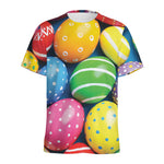 Colorful Easter Eggs Print Men's Sports T-Shirt