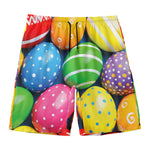 Colorful Easter Eggs Print Men's Swim Trunks