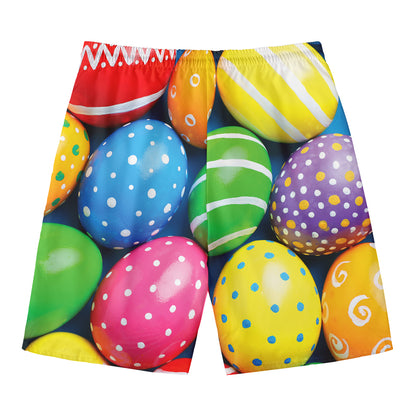 Colorful Easter Eggs Print Men's Swim Trunks