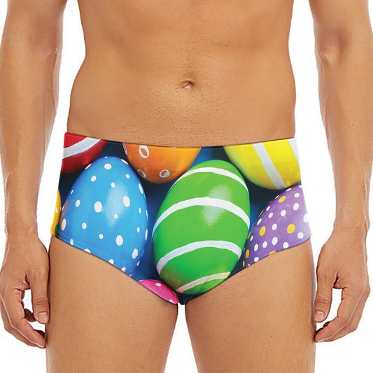 Colorful Easter Eggs Print Men's Triangle Swim Briefs
