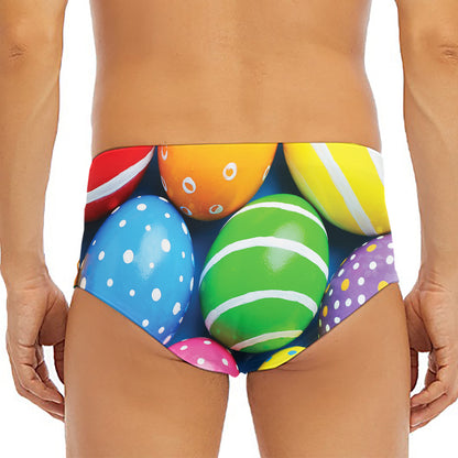 Colorful Easter Eggs Print Men's Triangle Swim Briefs