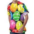 Colorful Easter Eggs Print Men's Velvet T-Shirt