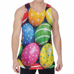 Colorful Easter Eggs Print Men's Velvet Tank Top