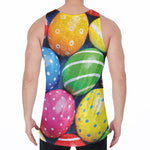 Colorful Easter Eggs Print Men's Velvet Tank Top