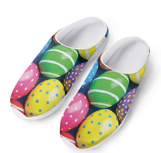 Colorful Easter Eggs Print Mesh Casual Shoes