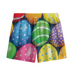 Colorful Easter Eggs Print Mesh Shorts