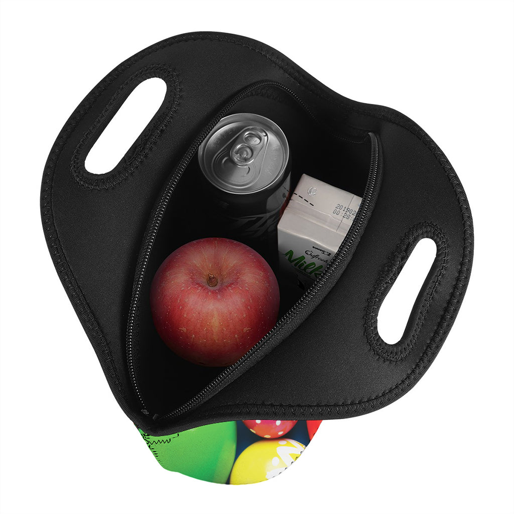 Colorful Easter Eggs Print Neoprene Lunch Bag