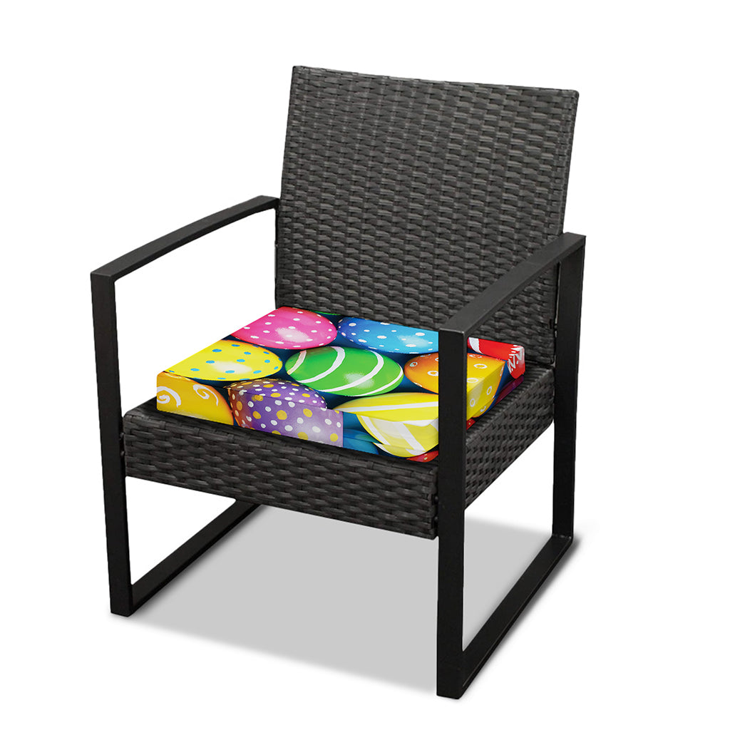 Colorful Easter Eggs Print Outdoor Seat Cushion Cover