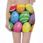 Colorful Easter Eggs Print Pencil Mini Skirt
