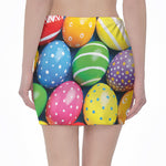 Colorful Easter Eggs Print Pencil Mini Skirt