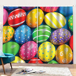 Colorful Easter Eggs Print Pencil Pleat Curtains