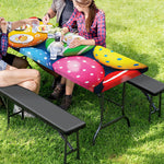 Colorful Easter Eggs Print Picnic Table Cover