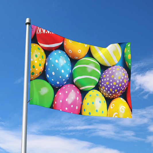 Colorful Easter Eggs Print Polyester Flag