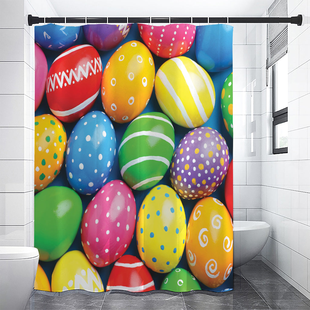 Colorful Easter Eggs Print Premium Shower Curtain