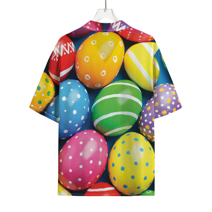 Colorful Easter Eggs Print Rayon Hawaiian Shirt
